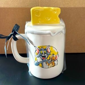 Rae Dunn Tom and Jerry Mug with Cheese Lid NWT